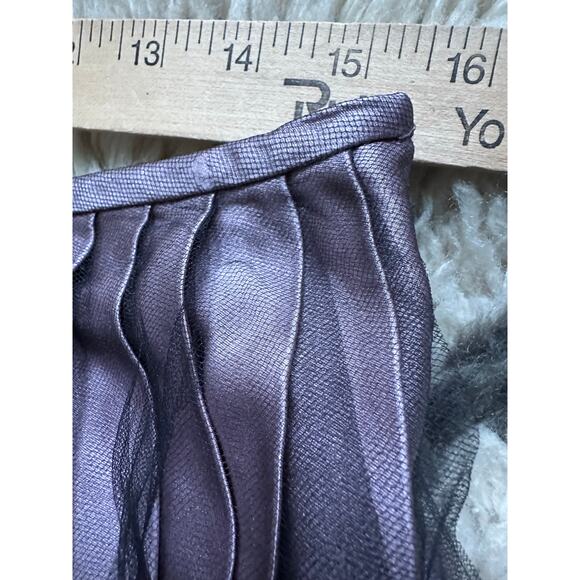 St. John evening Collection Pleated Metallic Skirt pink black tutu knee sz 8 - Picture 4 of 16